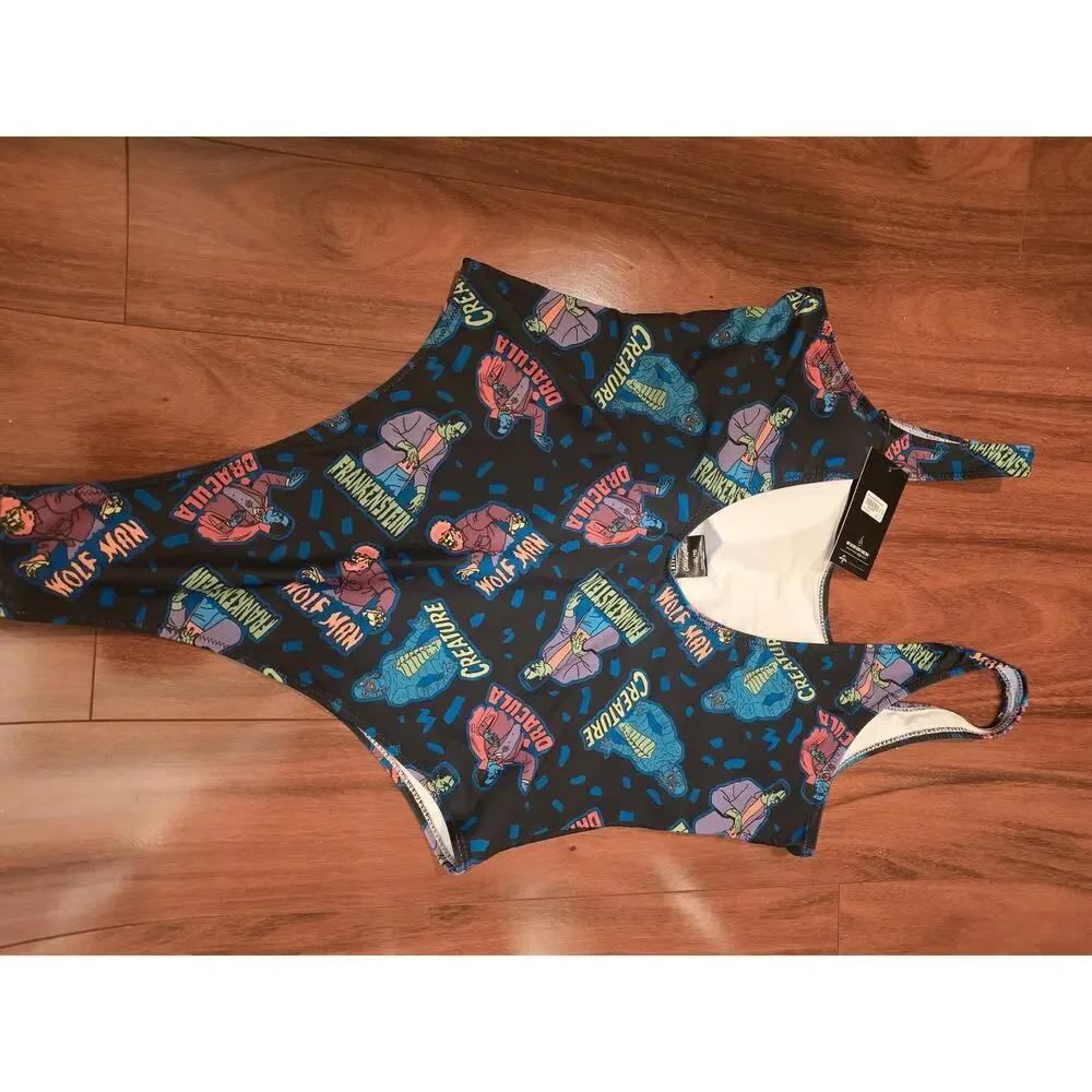 Cakeworthy Universal Monsters AOP Swimsuit NWT Size XL